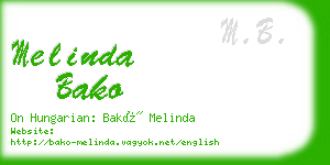 melinda bako business card